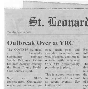 Scan of newspaper article about a Covid -19 outbreak.